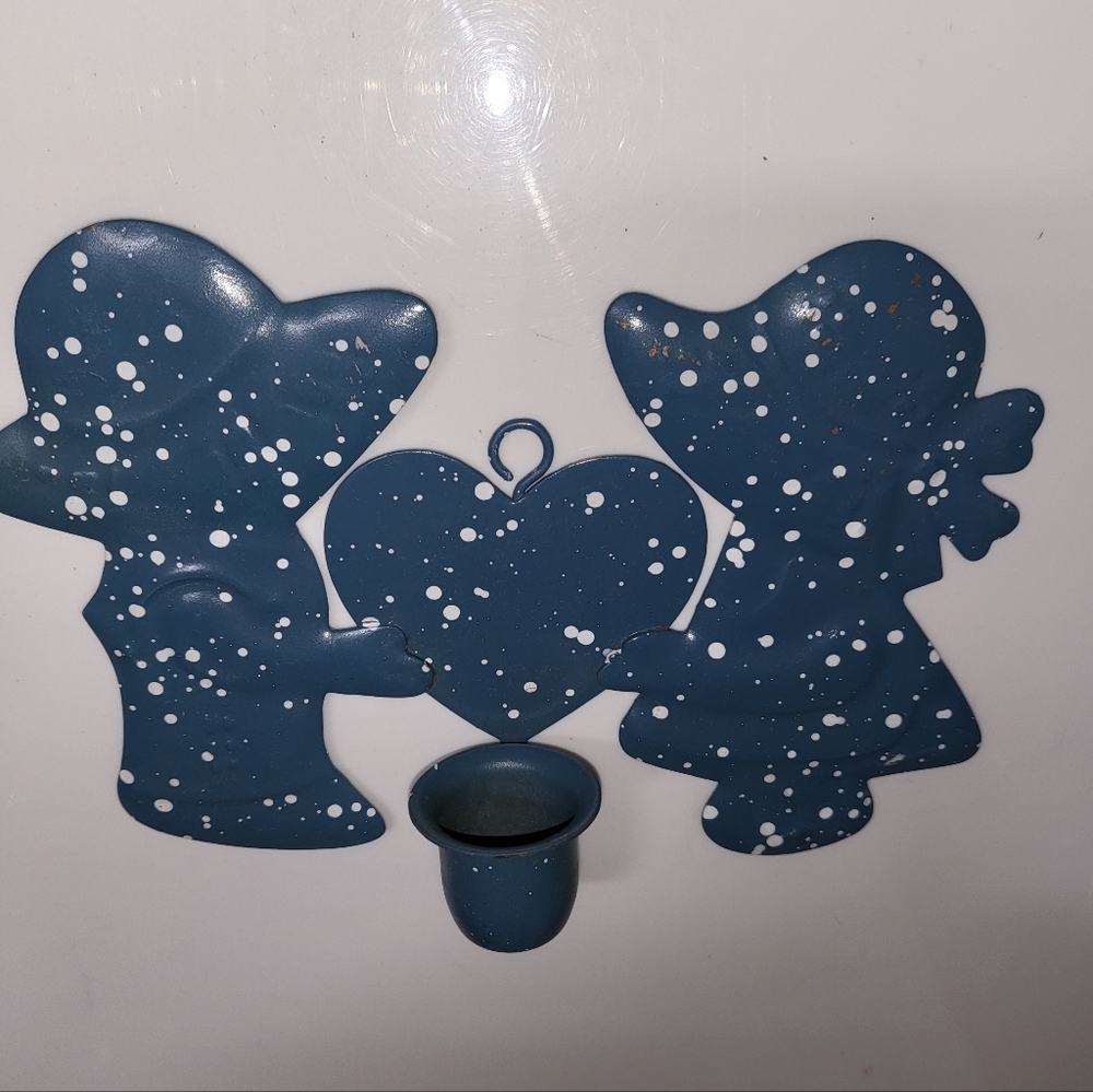 Tin wall candle holder (Holly Hobbie?)